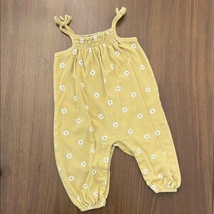 Quincy Mae Mustard Floral Kids Romper